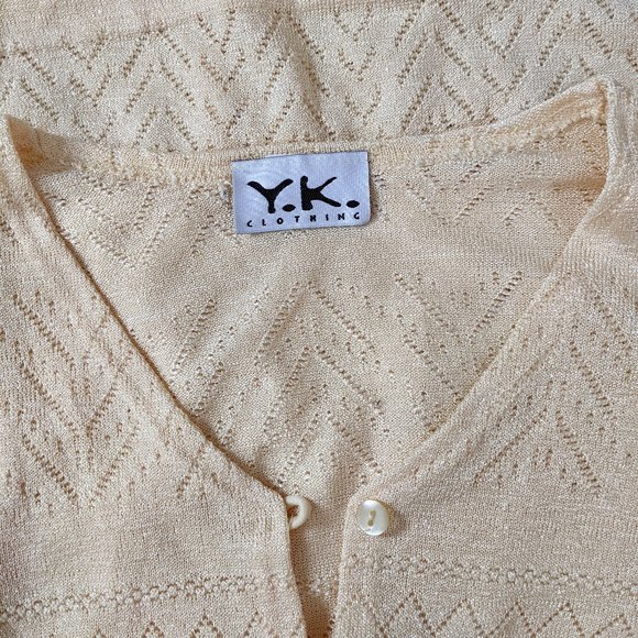 Vintage Y.K Button Cardigan in Pastel Yellow - Picture 8 of 8
